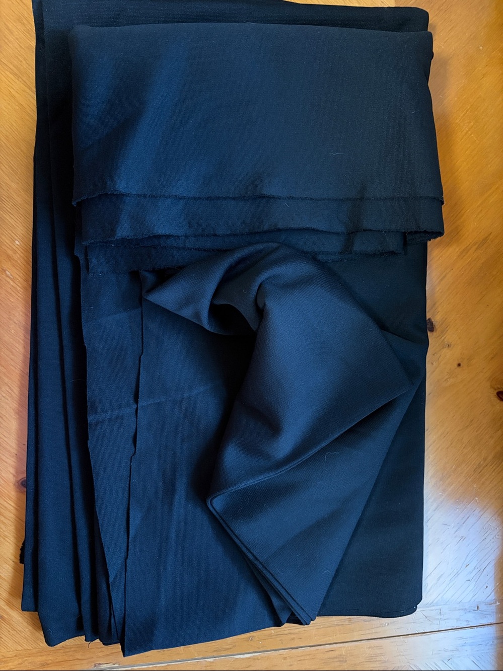 Fabric 60” – 192” Total Length, Black Suiting Knit, 2-Piece